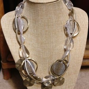 SOLD ON EBAY Wood Metal Ribbon Lucite